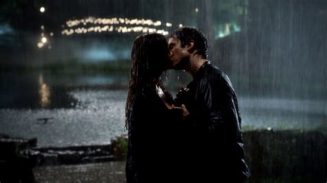 Elena and damon rain kiss